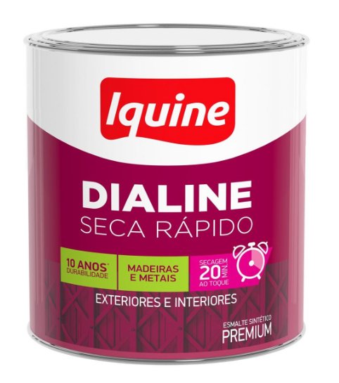 Tinta Esmalte Brilhante Dialine Secagem Rápida Premium Alumínio 112,5ml - Iquine.