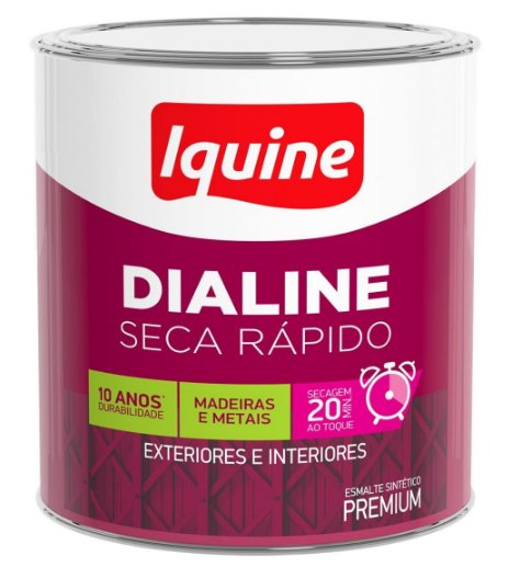 Tinta Esmalte Brilhante Dialine Secagem Rápida Premium Alumínio 0,225L - Iquine.