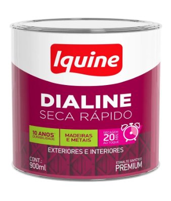 Tinta Esmalte Dialine Secagem Rápida Premium Brilhante Amarelo 900ml - Iquine.