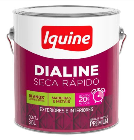 Tinta Esmalte Sintético Dialine Seca Rápido Amarelo 3,6L - Iquine.