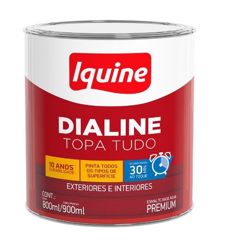 Tinta Esmalte Sintético Dialine Base Água Acetinado Branco Gelo 900ml - Iquine.