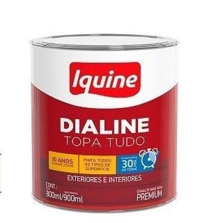 Tinta Esmalte Sintético Dialine Base Água Acetinado Branco Neve 900ml - Iquine.