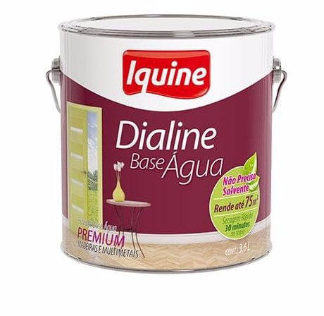 Tinta Esmalte Sintético Brilhante Base Água Azul Del Rey Dialine 3,6L - Iquine.