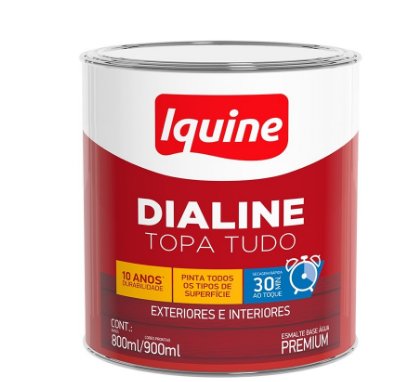 Tinta Esmalte Sintético Dialine Brilhante Base Água Branco Neve 900ml - Iquine.