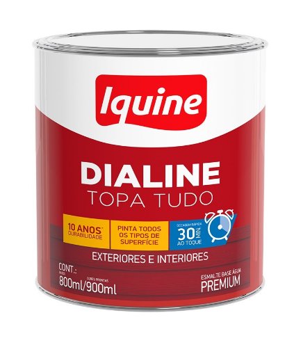 Tinta Esmalte Sintético Dialine Brilhante Base Água Cinza Médio 900ml - Iquine.