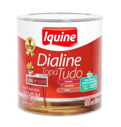 Tinta Esmalte Sintético Dialine Brilhante Base Água 900ml Marfim - Iquine.