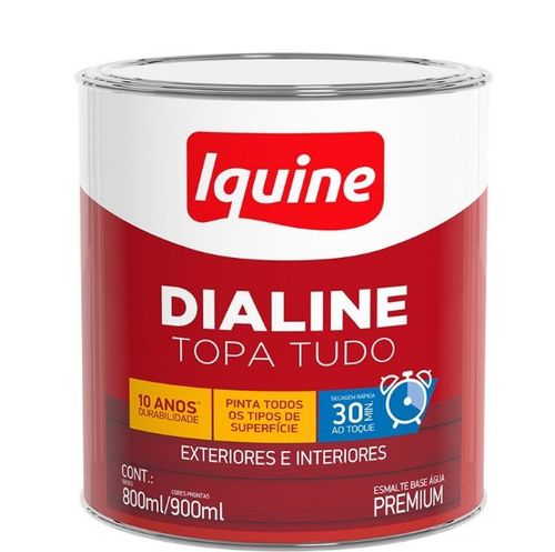 Tinta Esmalte Sintético Dialine Brilhante Base Água Platina 900ml - Iquine.