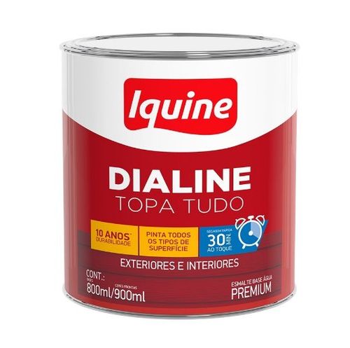 Tinta Esmalte Sintético Dialine Brilhante Base Água 900ml - Vermelho - Iquine.