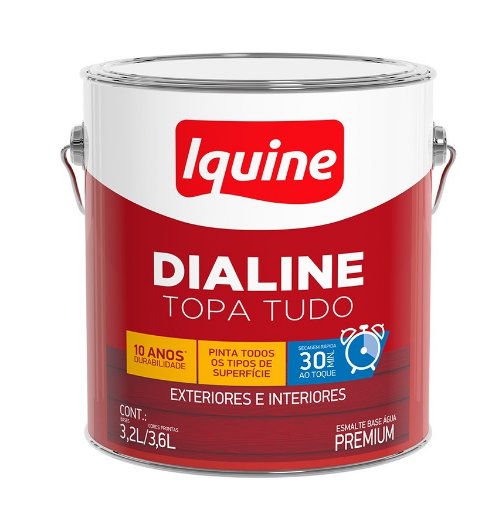 Tinta Esmalte Dialine Brilhante Base Água Vermelho 3,6L - Iquine.