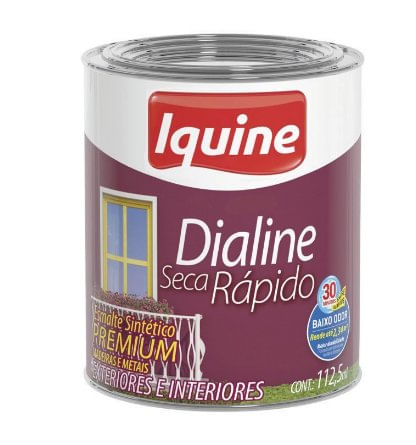 Tinta Esmalte Sintético Alto Brilho Premium Branco Gelo Dialine 112,5ml - Iquine.
