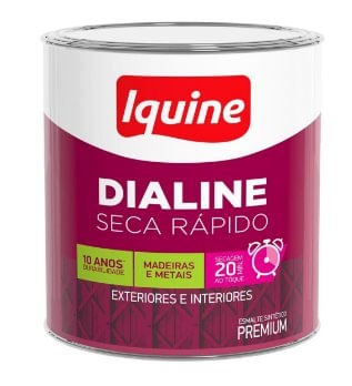 Tinta Esmalte Sintético Dialine Seca Rápido Premium Cinza Médio 0,1125 Litros- Iquine.