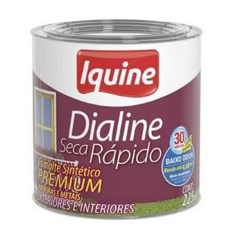 Tinta Esmalte Dialine Secagem Rápida Premium Fosco Preto 225 ml - Iquine.