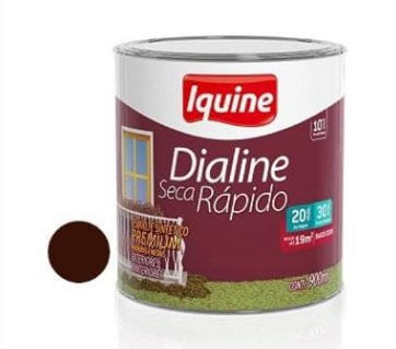 Tinta Esmalte Sintético Dialine Seca Rápido Brilhante Marrom 900ml - Iquine.