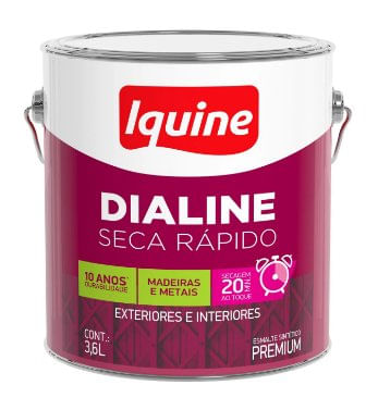 Tinta Esmalte Sintético Dialine Secagem Rápida Brilhante Marrom Conhaque 3,6L - Iquine.