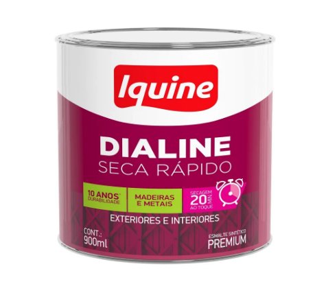 Tinta Esmalte Sintético Dialine Seca Rápido Brilhante Pérola 900ml - Iquine.