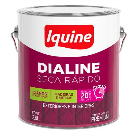 Tinta Esmalte Sintético Dialine Seca Rápido Vermelho Vinho 3,6L - Iquine.