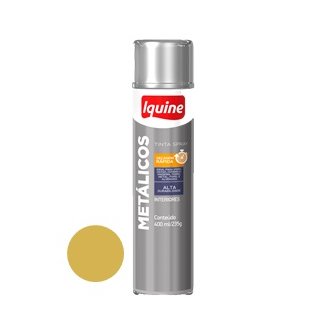 Tinta Spray 400ml Metálico Ouro Iquine.