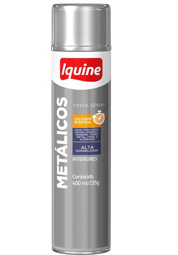 Tinta Spray Premium Metálico Preto 400ml - Iquine.