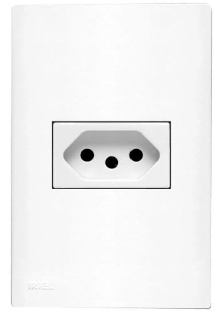 Conjunto de Tomada 2P + T 10A Horizontal Branca Impéria - Iriel.