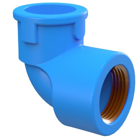 Joelho Soldável 90º Azul com Bucha de Latão PVC 20mm x 1/2"" - Tigre.