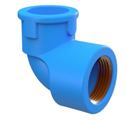 Joelho Soldável 90º  Azul com Bucha de Latão PVC 25mm x 1/2"" -  Tigre.