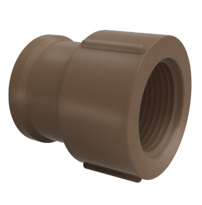 Luva Soldável 1/2"" com Rosca de PVC Marrom 20mm -Tigre.