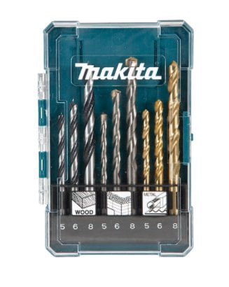 Kit de Brocas para Madeira, Concreto e Metal Misto 9 Peças D-71962 - Makita.