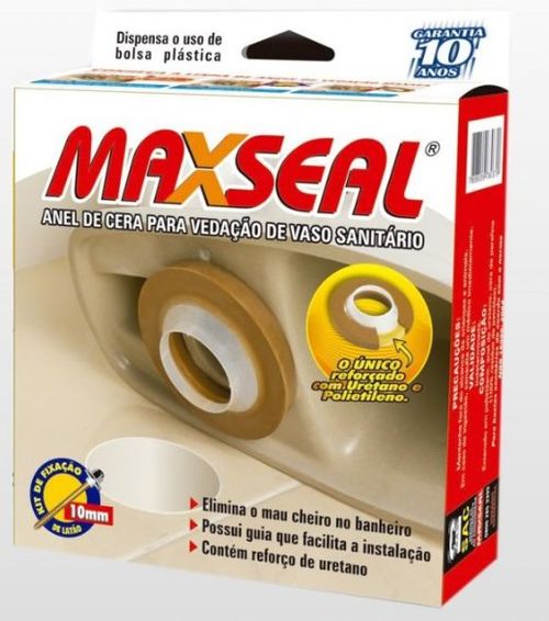 Kit Anel de Cera com Guia + Fixação para Vaso Sanitário - Maxseal.