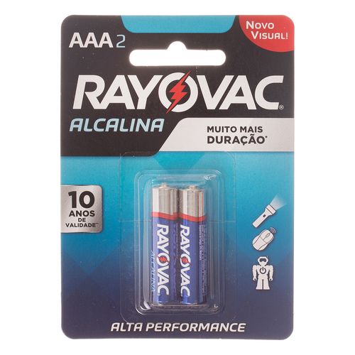 Pilha Alcalina Palito com 2 unidades AAA - Rayovac.