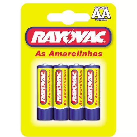 Pilha Comum Zinco Carbono AA 1,5V 4 Unidades - Rayovac.