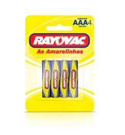 Pilha Comum AAA Blister com 4 Unidades - Rayovac.