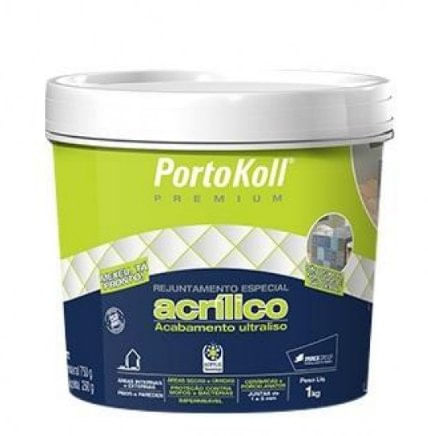 Rejunte Acrílico Cinza Ártico Plus 1Kg - Portokoll.