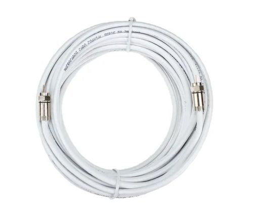 Cabo Coaxial 8000.10 com 2 Conectores de Compressão Branco 15 Metros  - Prime Tech.