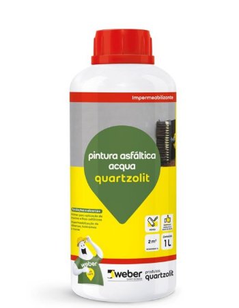 Impermeabilizante Pintura Asfáltica Acqua 1L - Quartzolit.