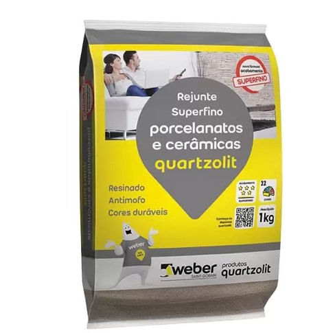 Rejunte Porcelanatos e Cerâmicas Marfim 1Kg - Quartzolit.