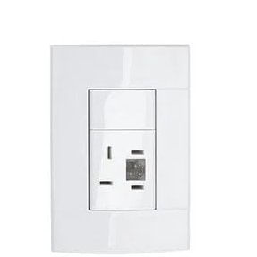 Tomada 4 Pinos Padrão Telebrás Com Rj11 (2 Fios) Branco Completo Decor PRM43171 -  Schneider.