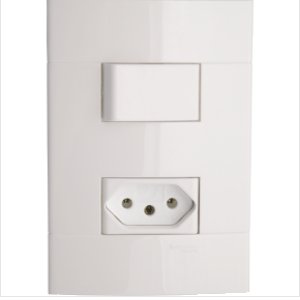 Conjunto De Interruptor Paralelo + Tomada 2p+T Decor  Electric Branco PRM044004721 - Schneider.