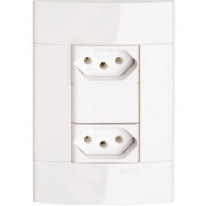 Conjunto 2 Tomadas 2P+T 10A Decor 250v pl/br - Schneider Electric.