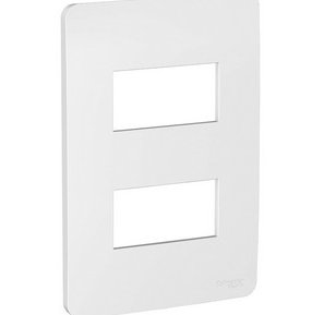 PLACA 4X2 2 Postos Gamma Silver - Schneider.