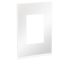 Placa + Suporte 4x2 3 Postos S734103809 Class Br White Glass V - Schneider Electric Orion.