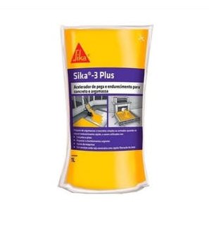 Sika 3 Plus Acelerador de Pega e Endurecimento 1L - Sika.