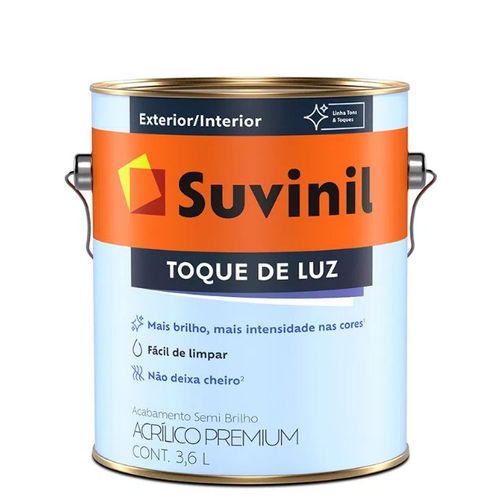 Tinta Acrílica Toque de Luz Semibrilho Gelo 3,6L - Suvinil.