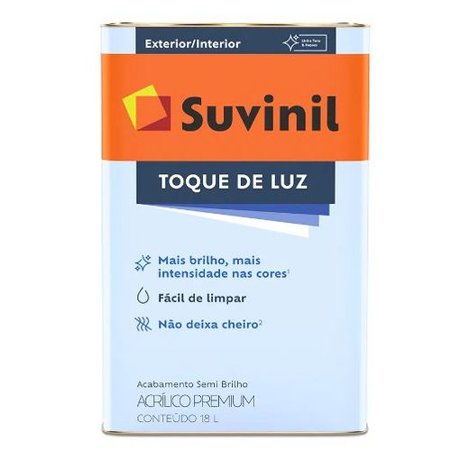 Tinta Acrílica Toque de Luz Semibrilho Branca 18L - Suvinil.