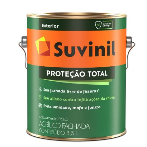 Tinta Acrílica Fosco Premium 3,6L Branco Proteção Total - Suvinil.