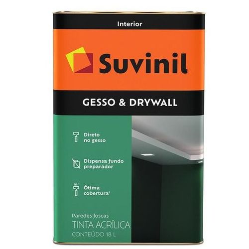 Tinta para Gesso e Drywall Branco 18L - Suvinil.