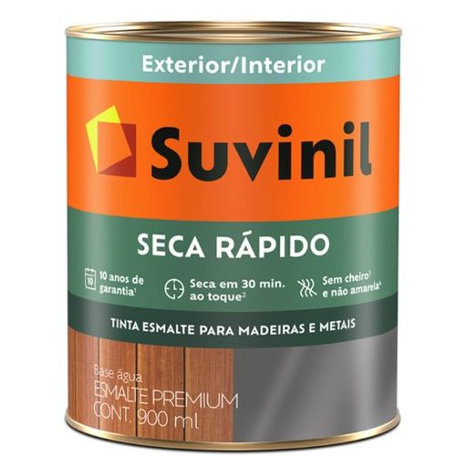 Tinta Esmalte Seca Rápido Acetinado Branco 900ml - Suvinil.