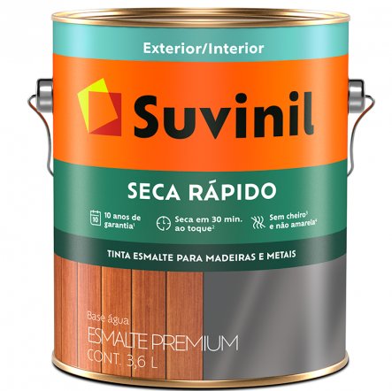 Tinta Esmalte Sintético Brilhante Premium Seca Rápido Amarelo Ouro 3,6L - Suvinil.