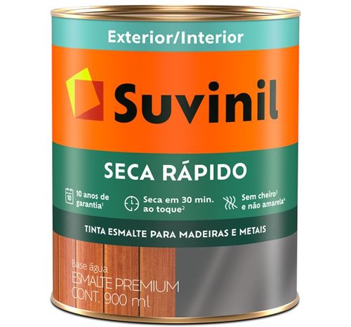 Tinta Esmalte Sintético Brilhante Premium 0,9L Platina Seca Rápido - Suvinil.