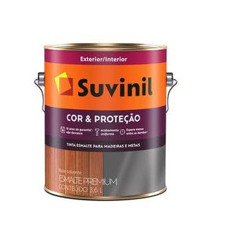 Tinta Esmalte Cor e Proteção Brilho Marrom Conhaque 3,6L - Suvinil.