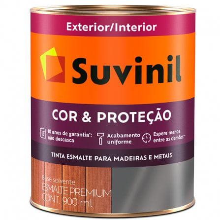 Tinta Esmalte Sintético Cor e Proteção Brilhante Platina 900ml - Suvinil.